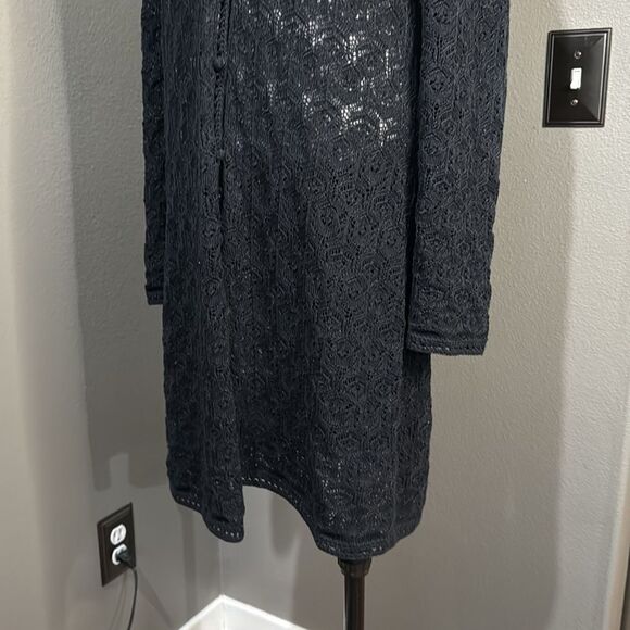 Charter Club Black crocheted maxi length Cardigan - Picture 4 of 9